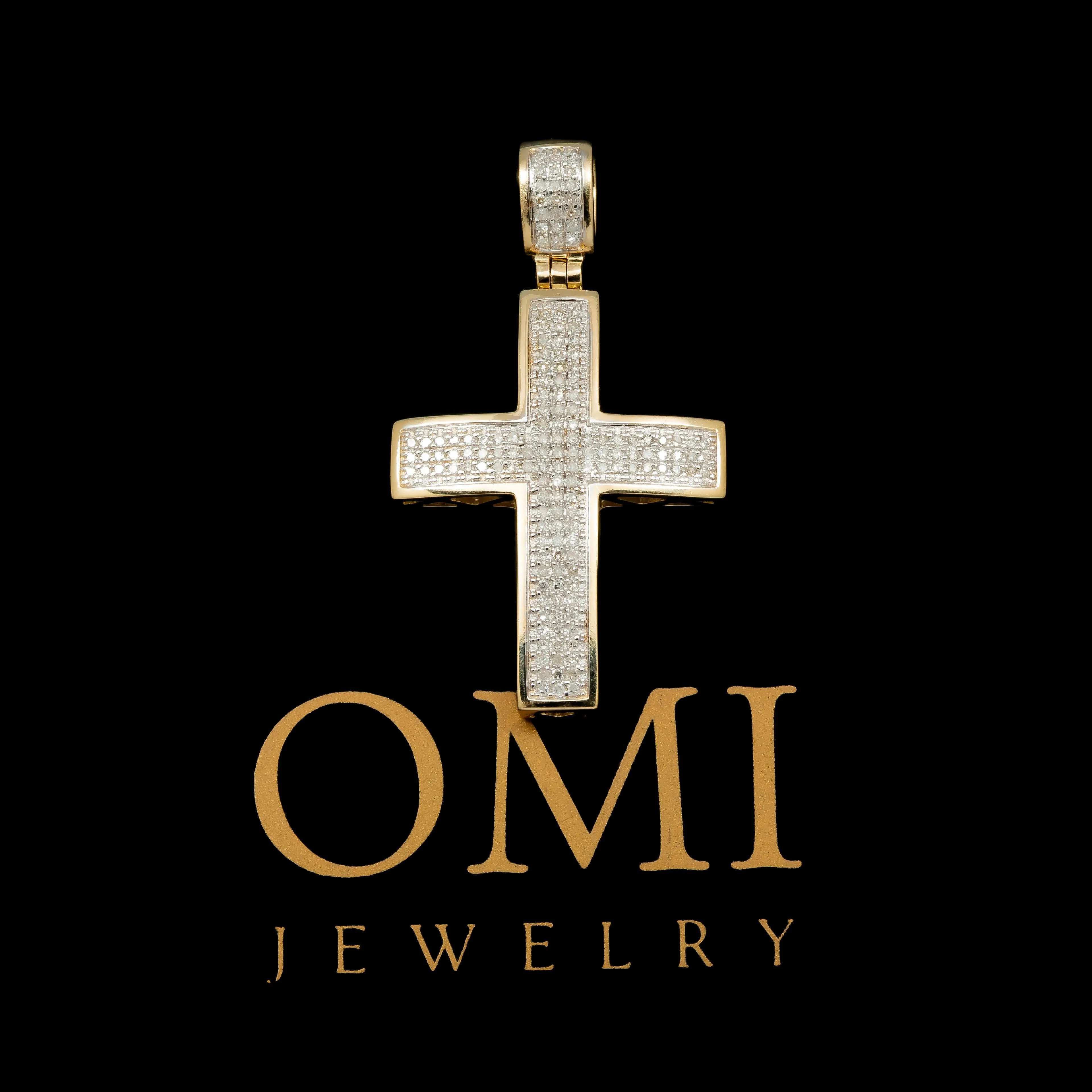 10K GOLD DIAMOND CROSS PENDANT 0.30 CT