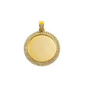 10K GOLD ROUND DIAMOND CIRCLE PICTURE PENDANT 2.15 CT