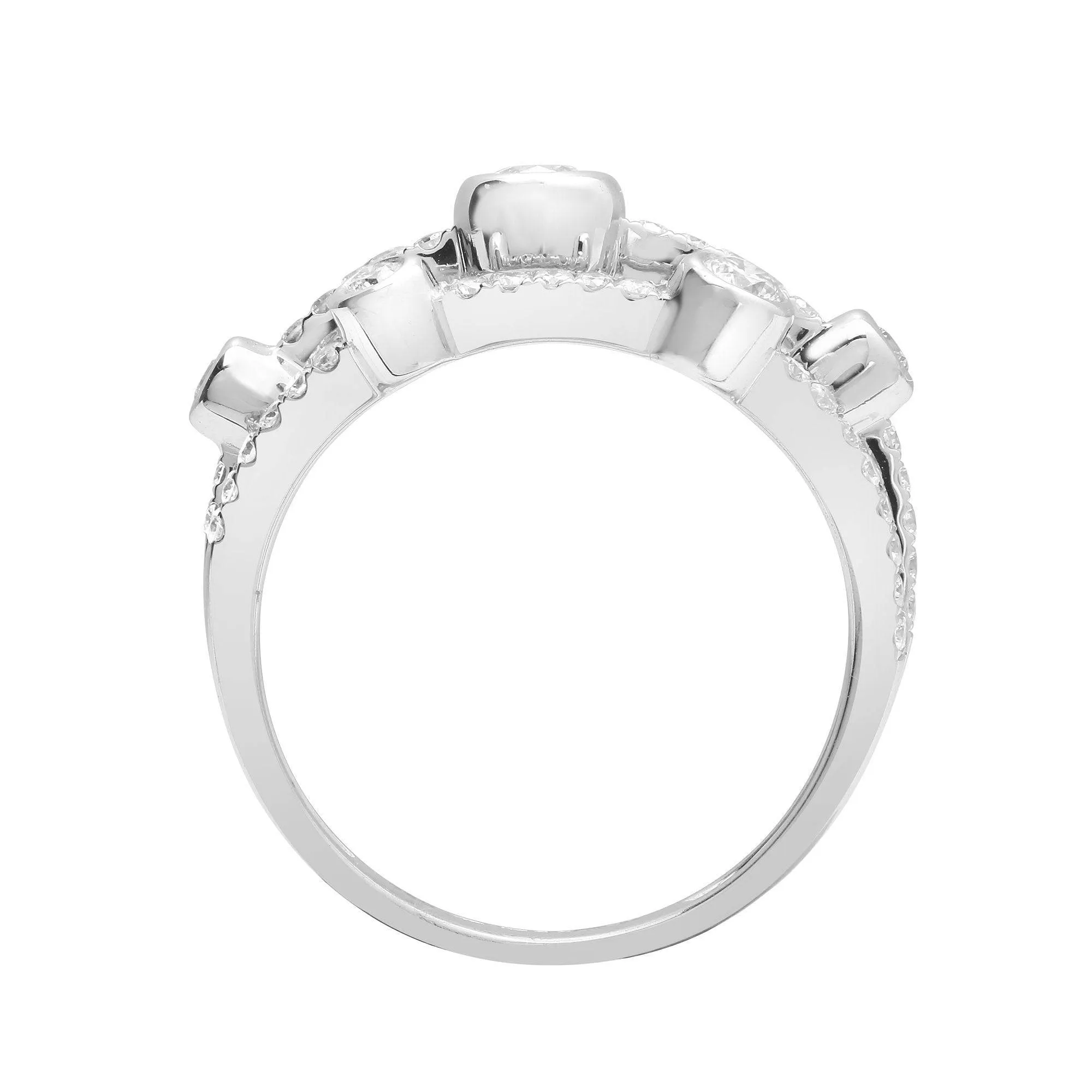 18ct White 0.85ct Diamond Ring