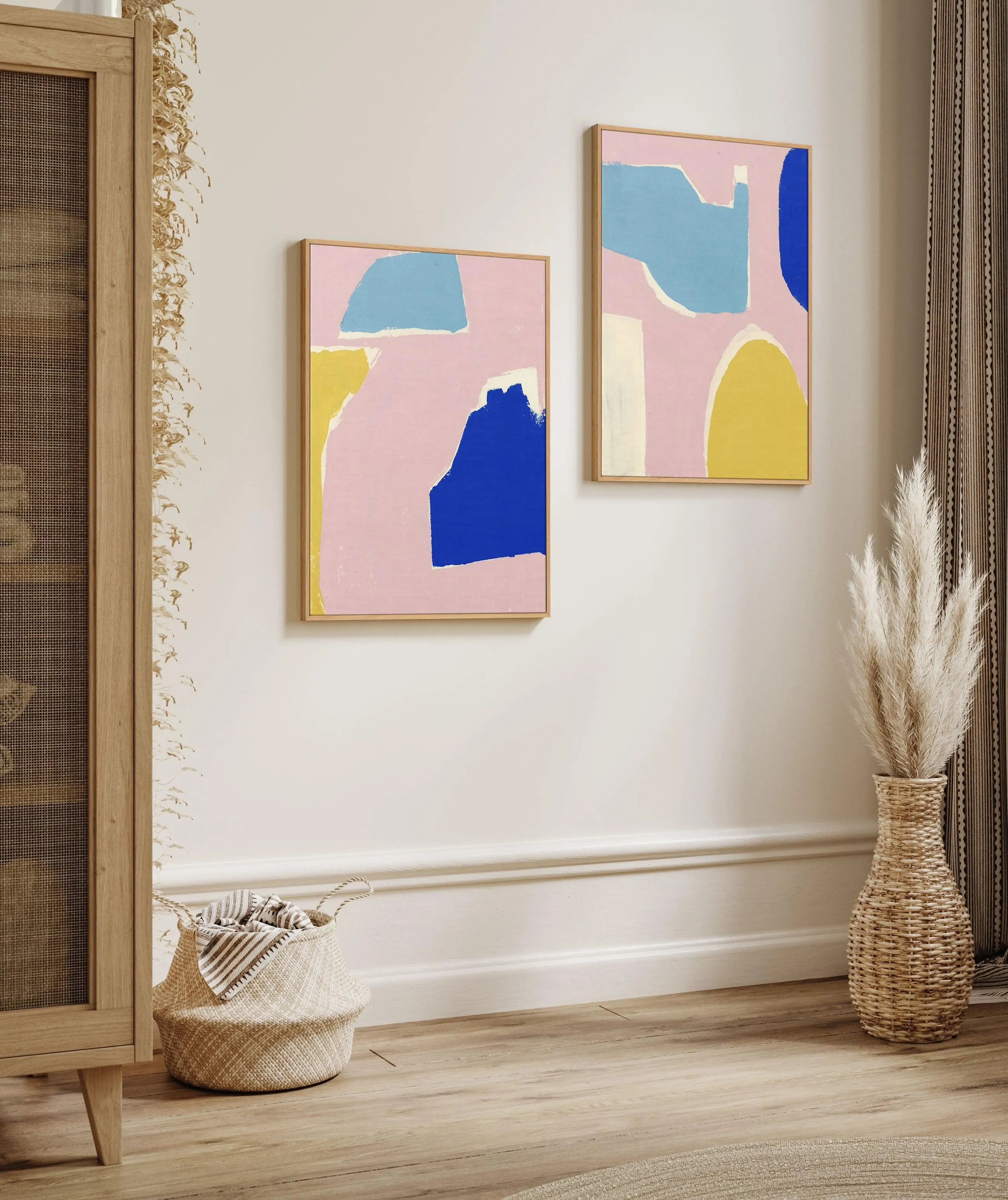 Abstract Opposites Attract II  | Framed Canvas Art Print