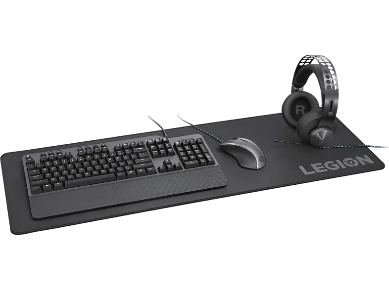 Alfombrilla - Lenovo Legion Gaming XL para ratón y teclado, Negro