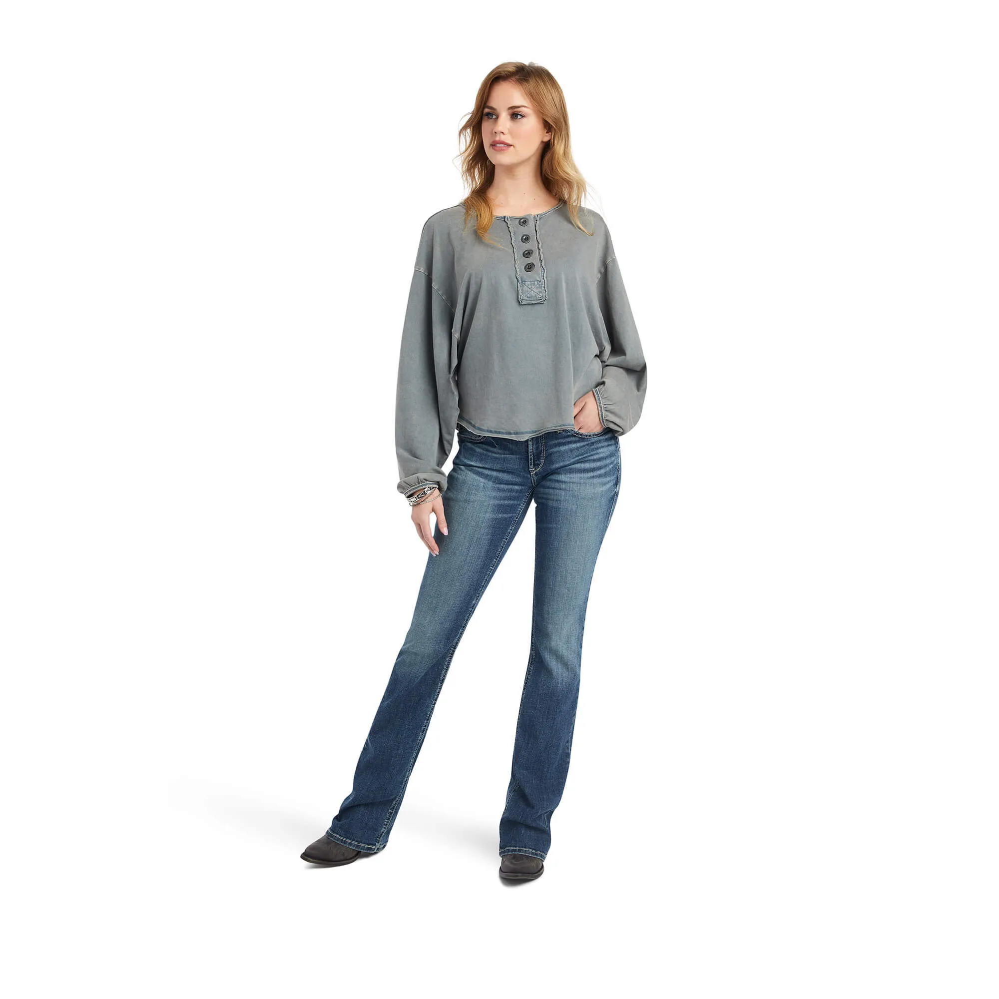 Ariat Women's Pinon Henley Top - Navy