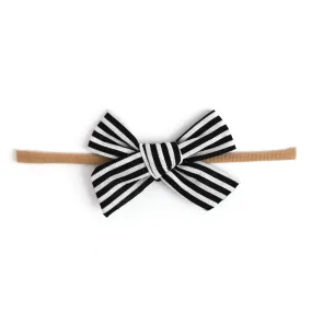 Baby Bow - Black/White Stripe