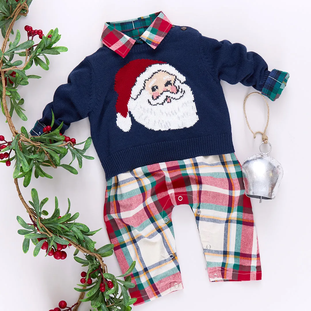 Baby Boys Oliver Sweater - Navy Santa