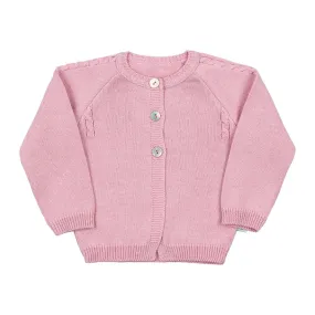 Baby Pink Cotton Knit Cardigan