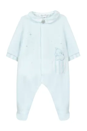 Babygrow - Sky blue stripes with rabbit