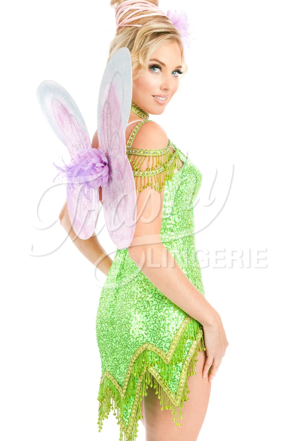 Beaded Fringe Tink Dress with Rhinestones