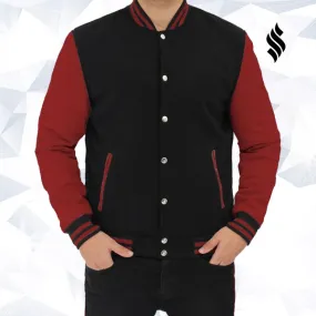 Black and Maroon Varsity Jacket Mens