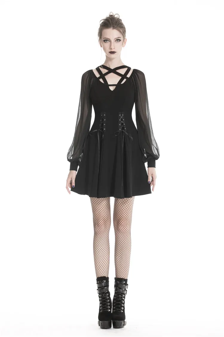 Black punk alternative star homecoming dresses DW330