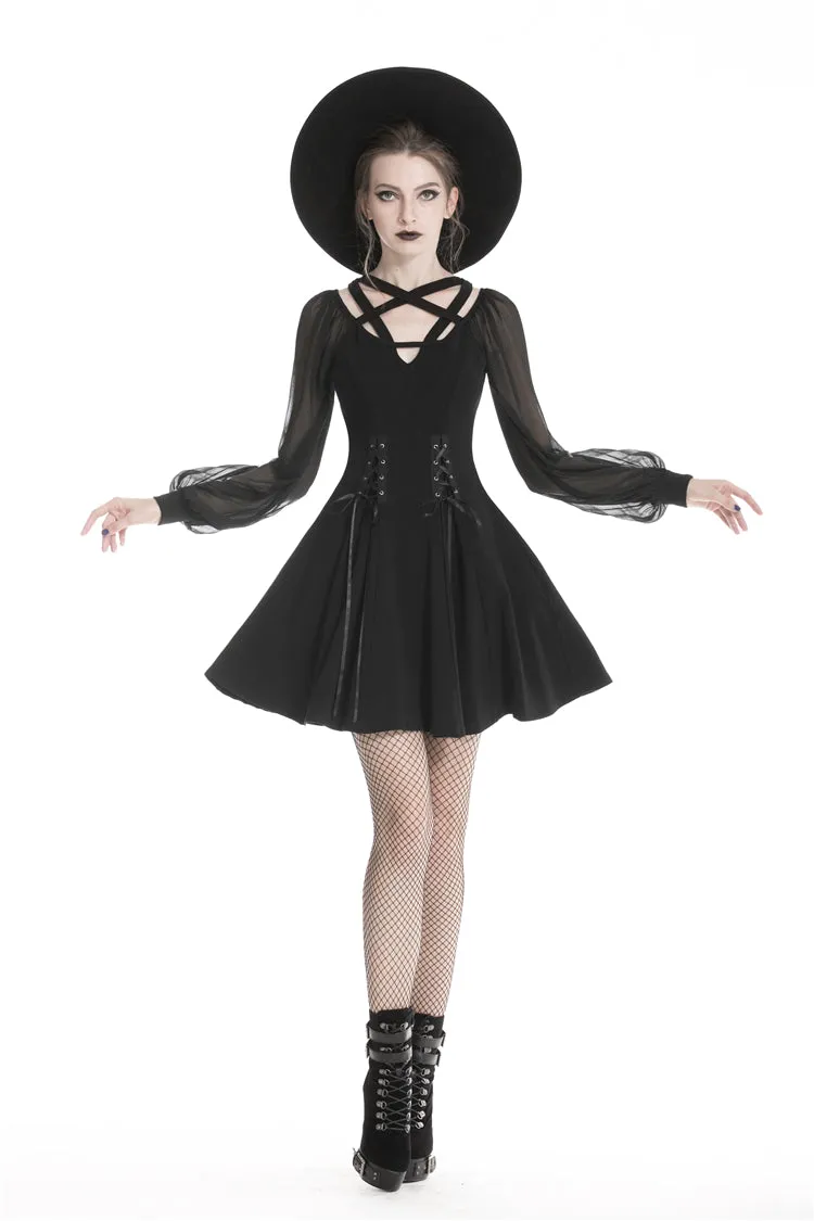 Black punk alternative star homecoming dresses DW330