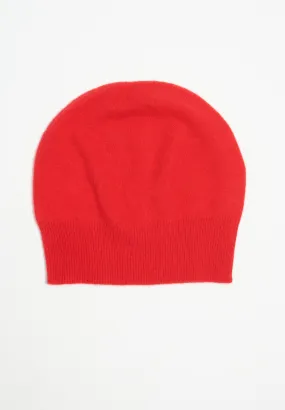 Bonnet en cachemire rouge