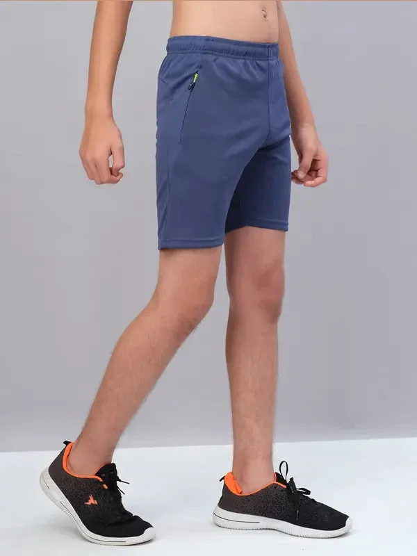 Boys Solid Slim Fit Shorts with TECHNO GUARD