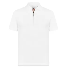 Burberry White Eddie Logo Polo