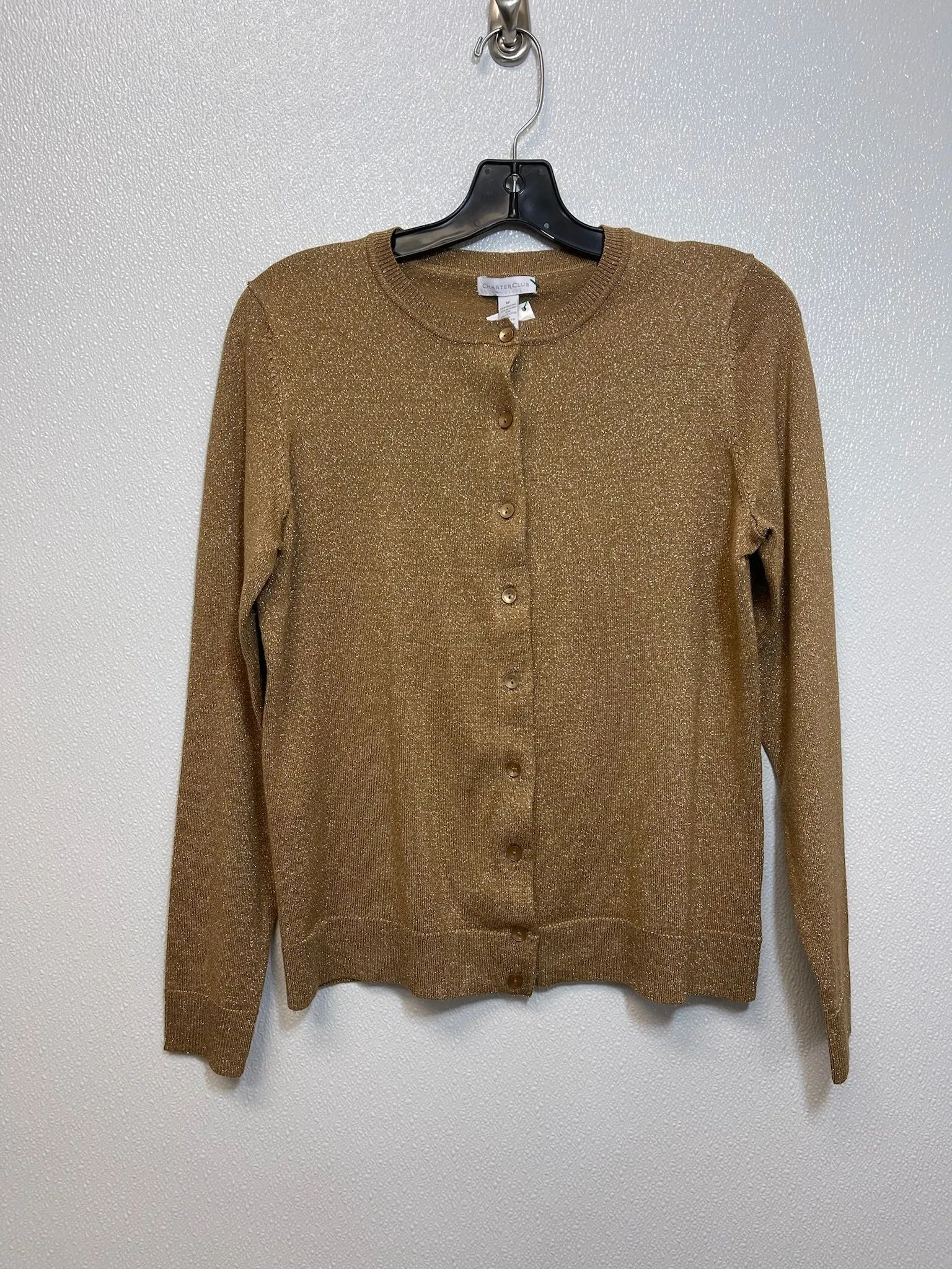 Cardigan By Charter Club O In Gold, Size: M