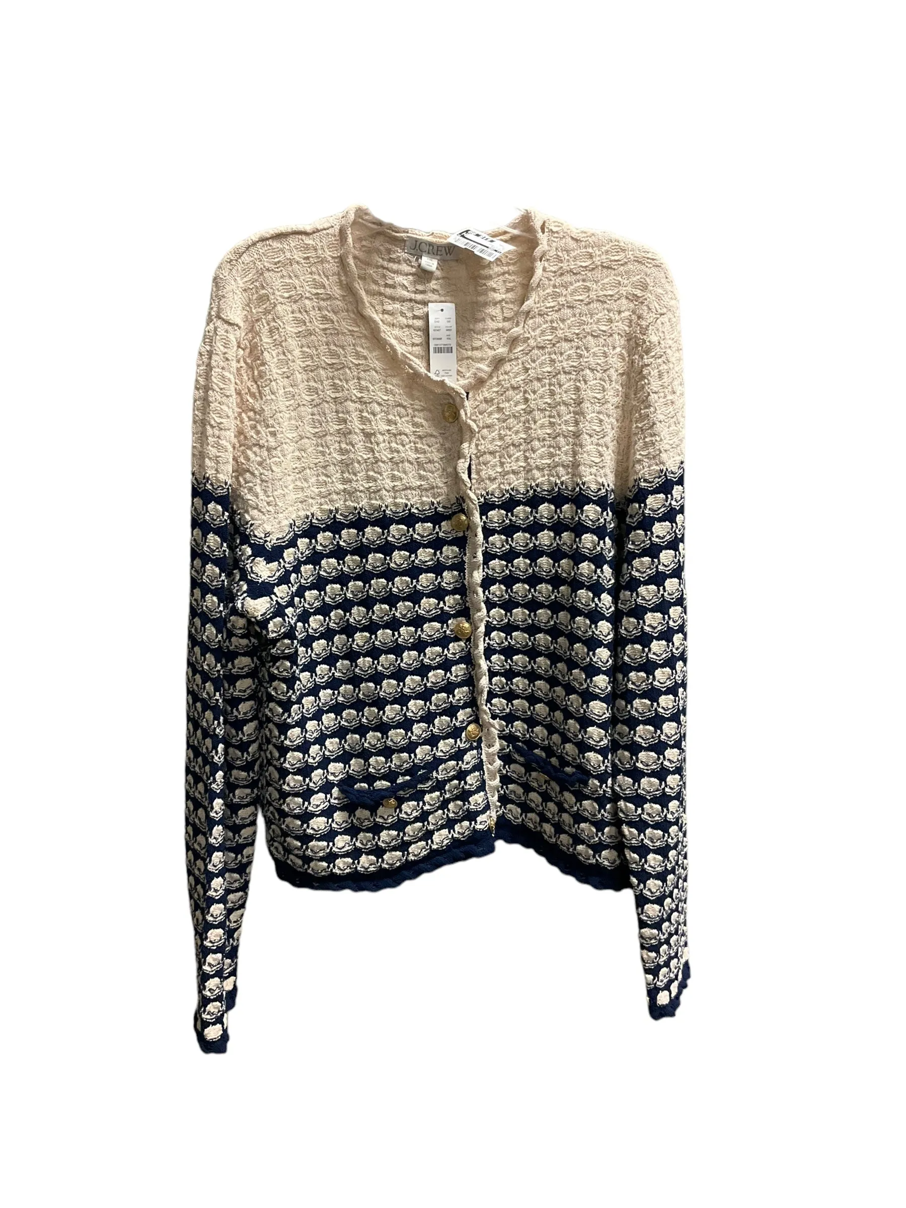 Cardigan By J. Crew In Blue & Cream, Size: Xxl