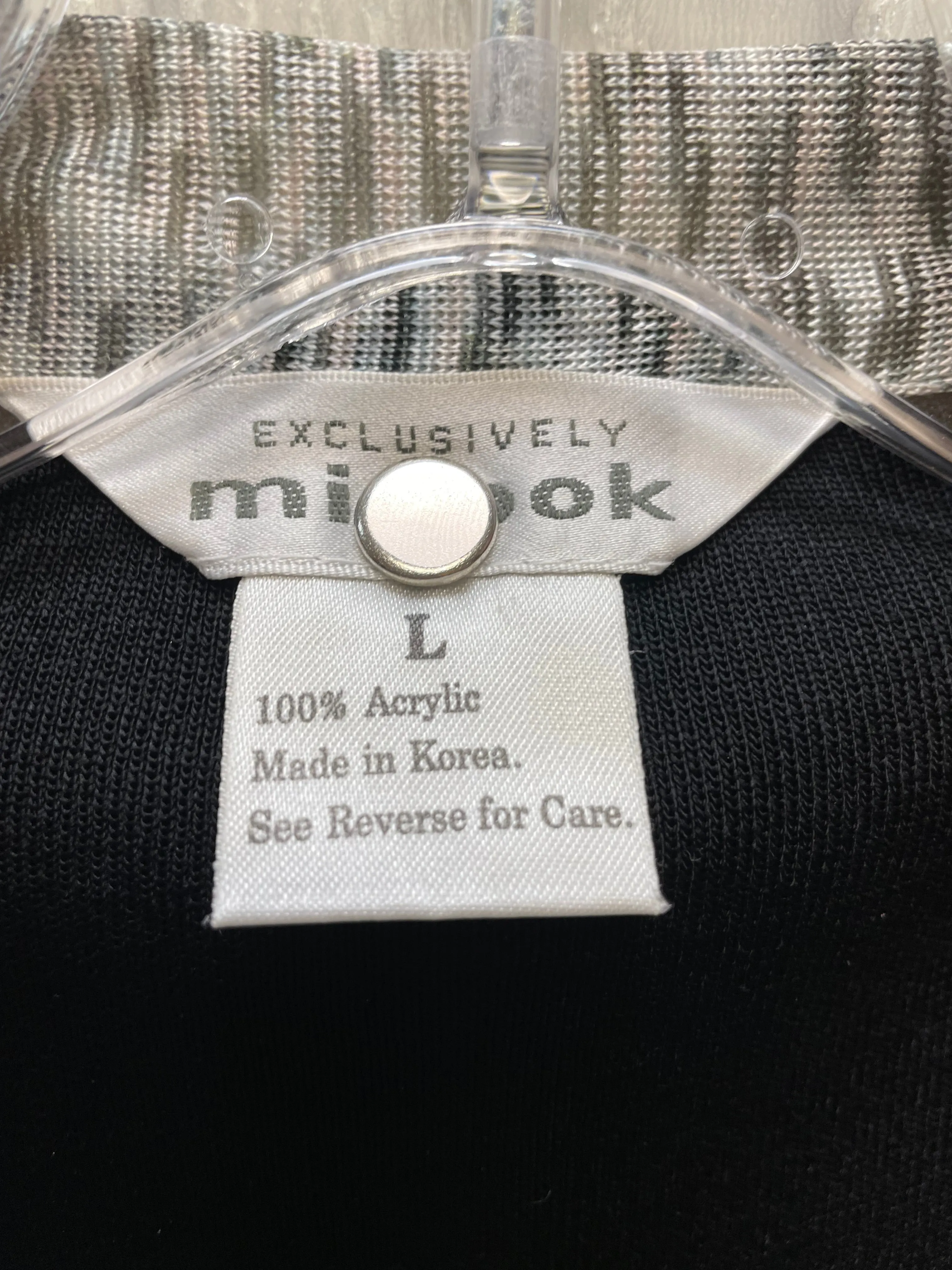 Cardigan By Misook In Black & Grey, Size: L