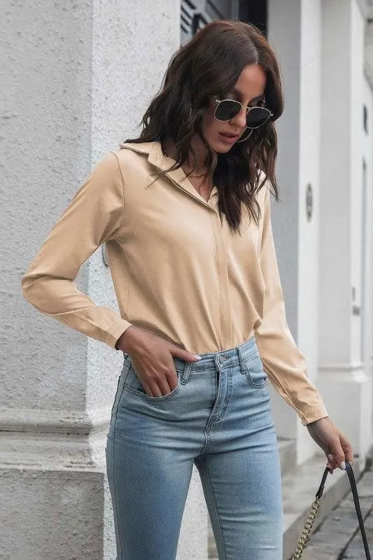 Casual Long Sleeved Chiffon Shirt