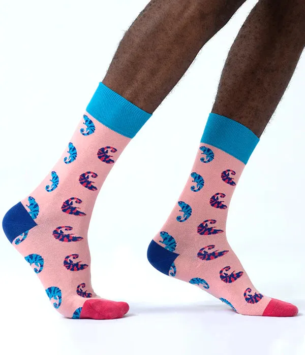 Chameleon Colorful Novelty Crew Socks (Unisex)