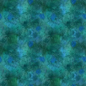 Clothworks Digital - Midnight Dreams Y4236 104 Texture Teal By The Yard