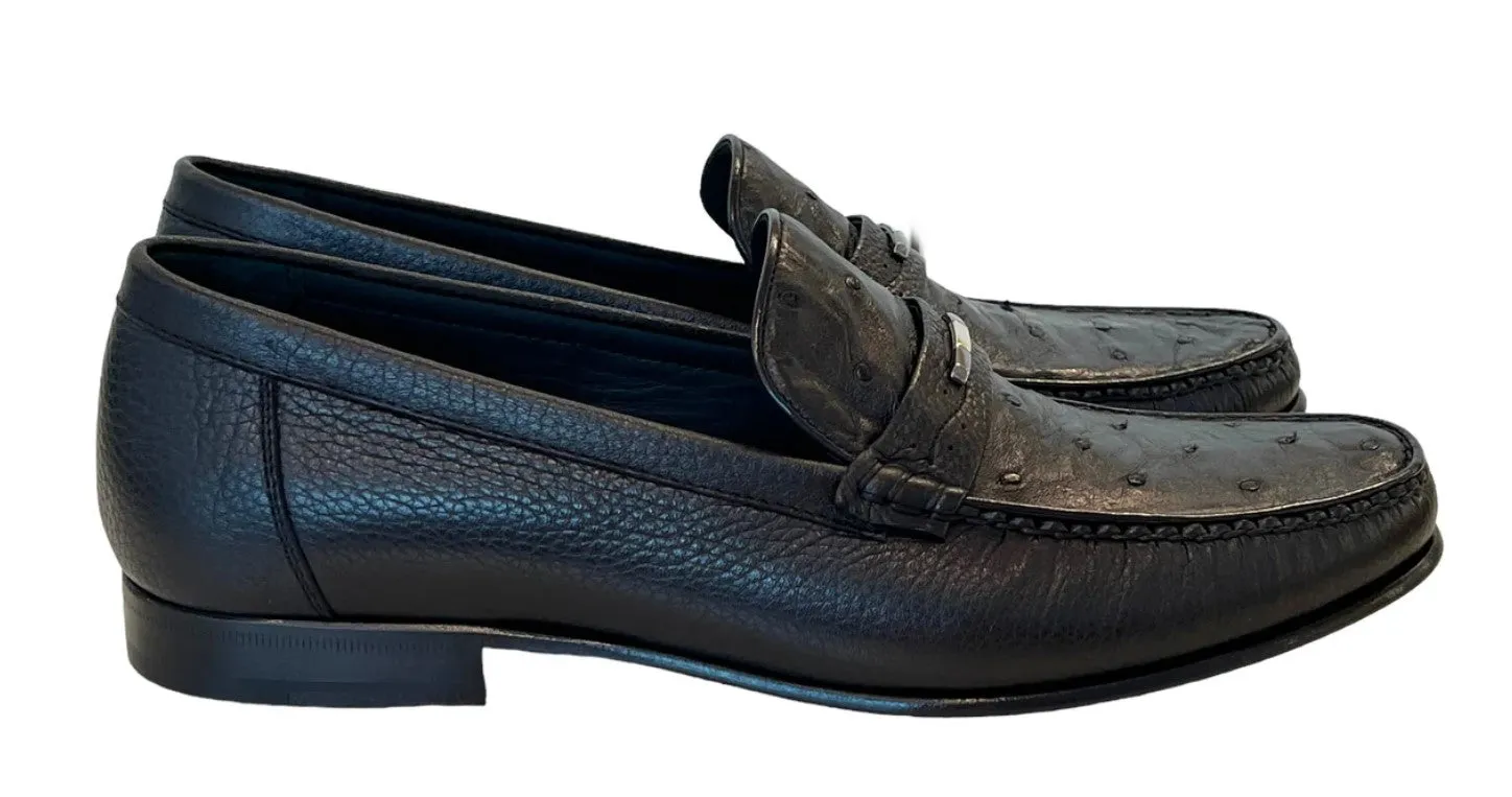 Corrente Style 3898 Ostrich Loafer Black