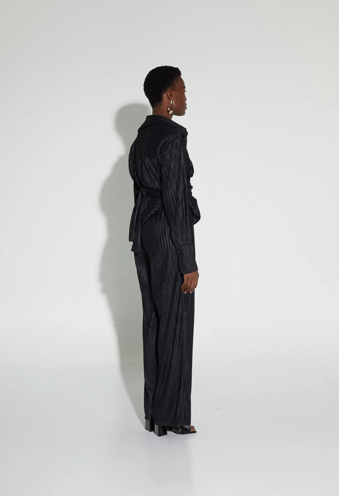 Crinkle Wide Pants - Panther