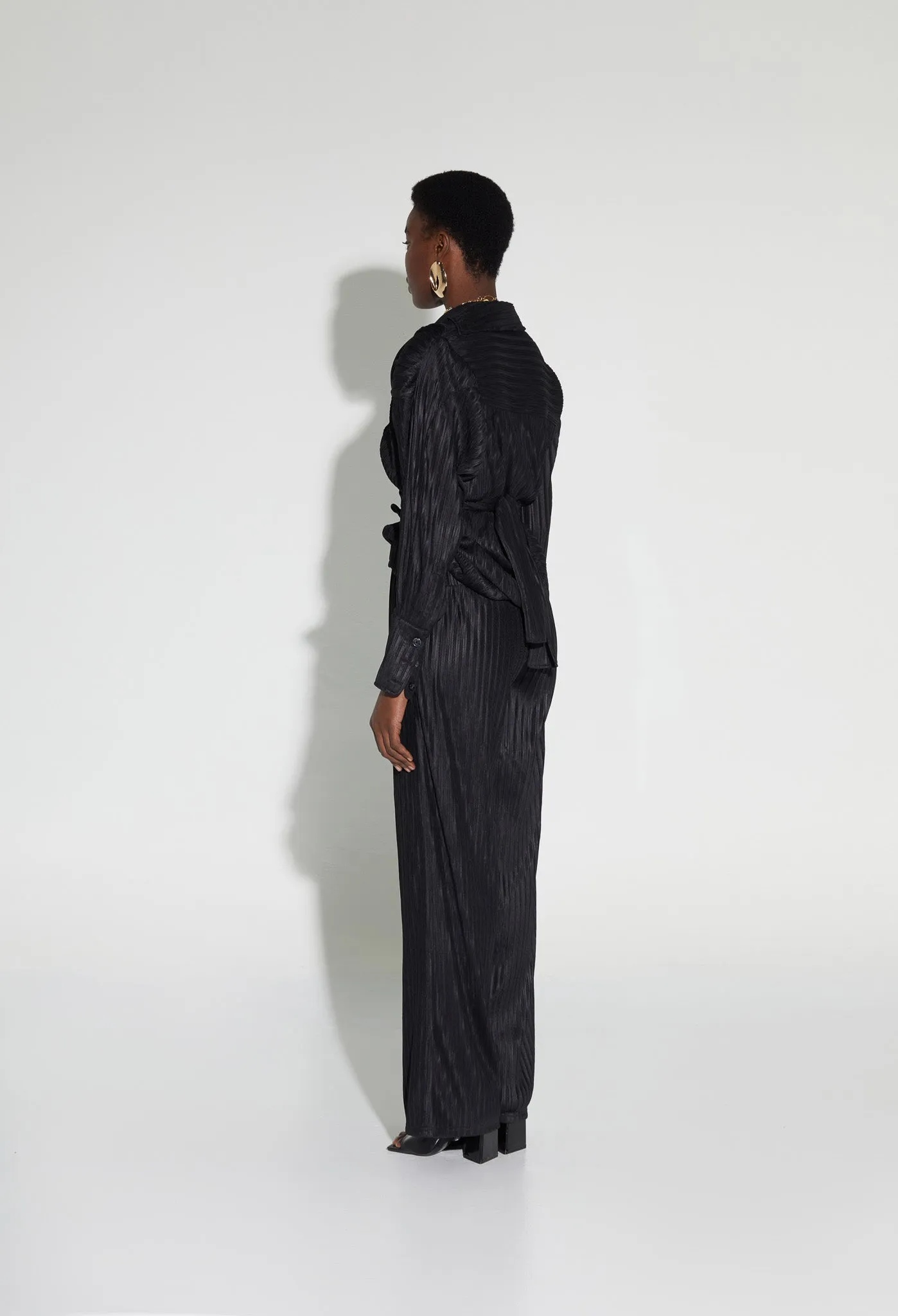 Crinkle Wide Pants - Panther