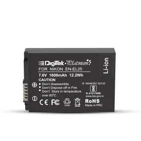 Digitek (Platinum EN-EL25) Extra Power Secondary Li-ion Rechargeable Battery for EN-EL25 (7.6V, 1600mAh)