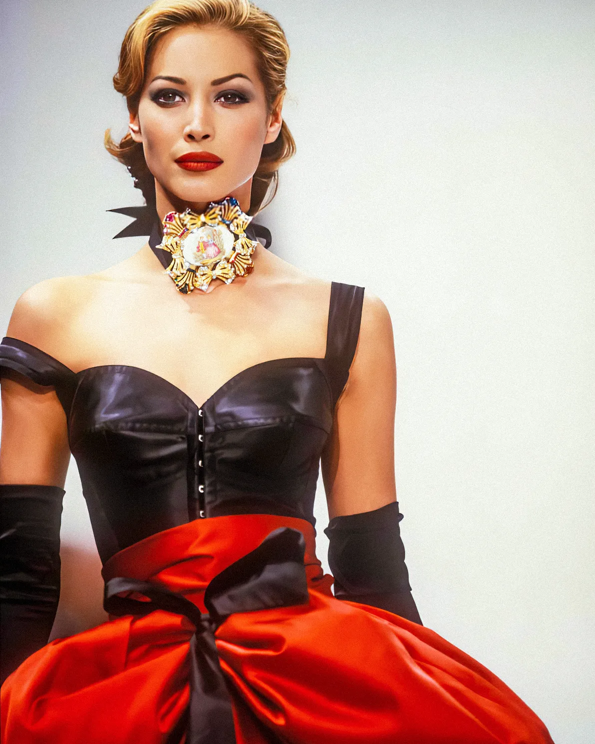 Dolce & Gabbana Fall 1992 Portrait Embellished Choker Necklace