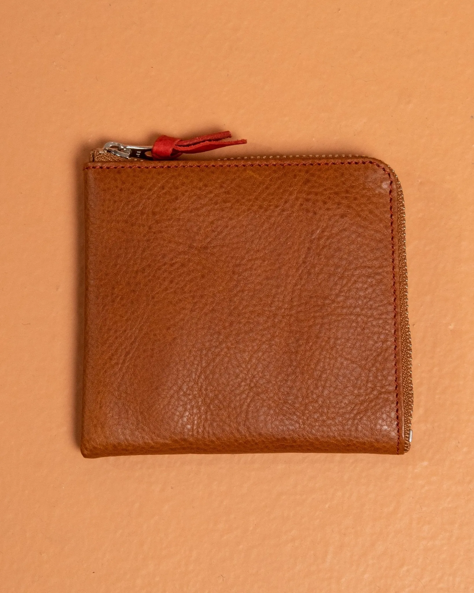 Double Zip Wallet Brown Red