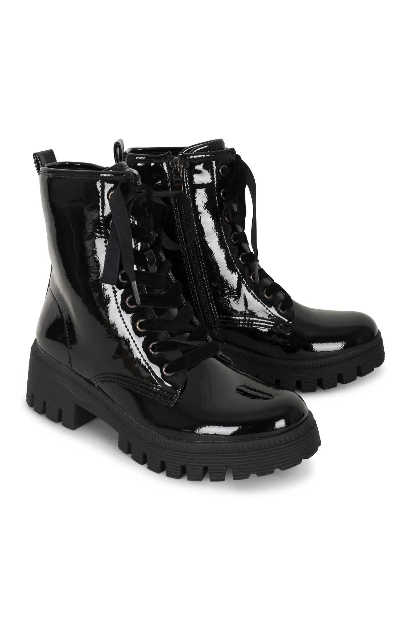 Faux Patent Leather Ankle Boot | BLACK | DANNI ZZ