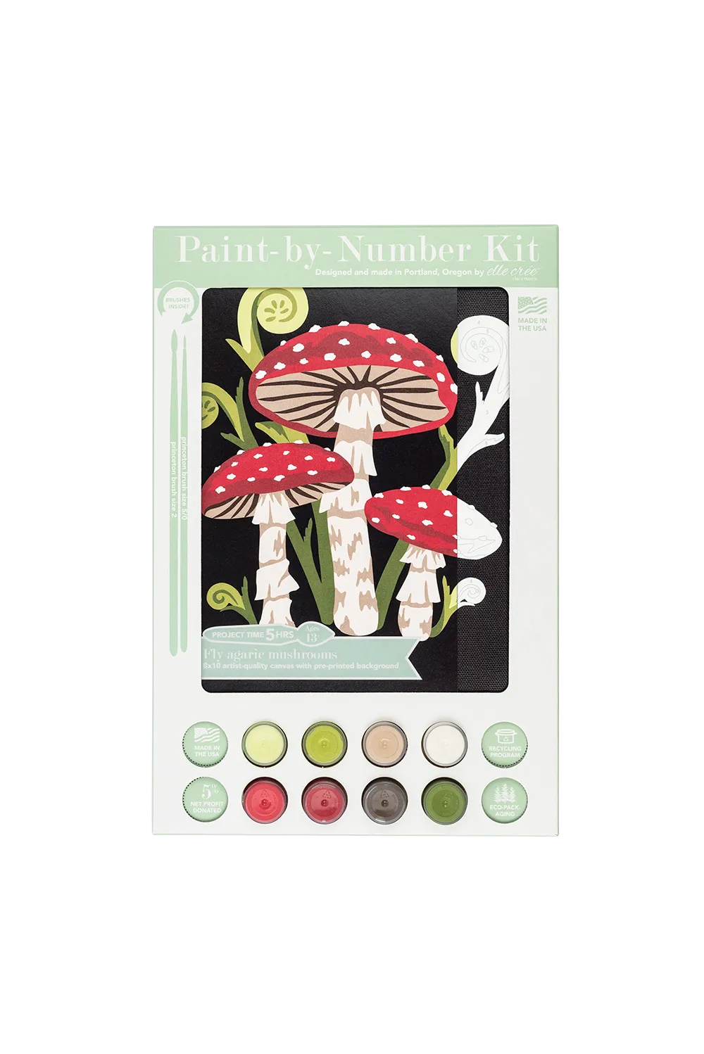 Fly Agaric Mushrooms Paint-by-Number Kit