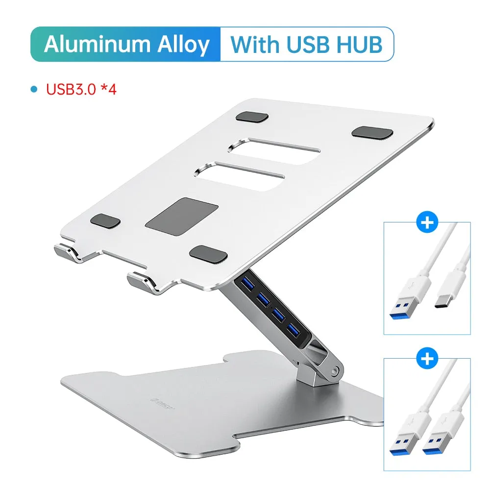 Foldable Laptop Aluminum Stand with 4 Port USB 3.0