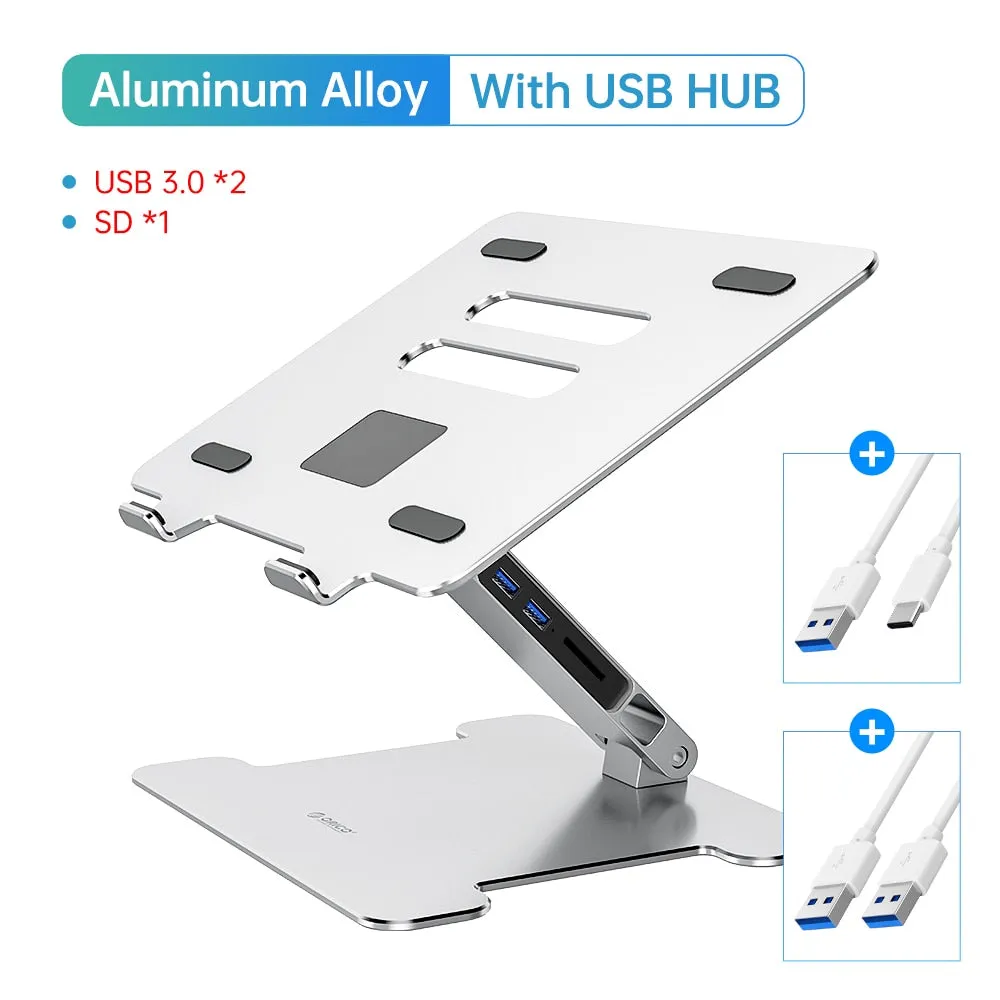 Foldable Laptop Aluminum Stand with 4 Port USB 3.0