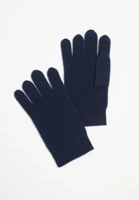 Gants en cachemire 4 fils bleu marine