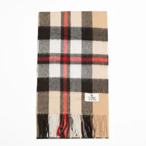 Glenmore 100% Lambswool Tartan Scarf - Exploded Thomson Camel