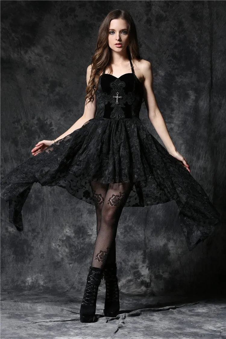 Gothique elegant dead souls cross dress with side long designs DW063