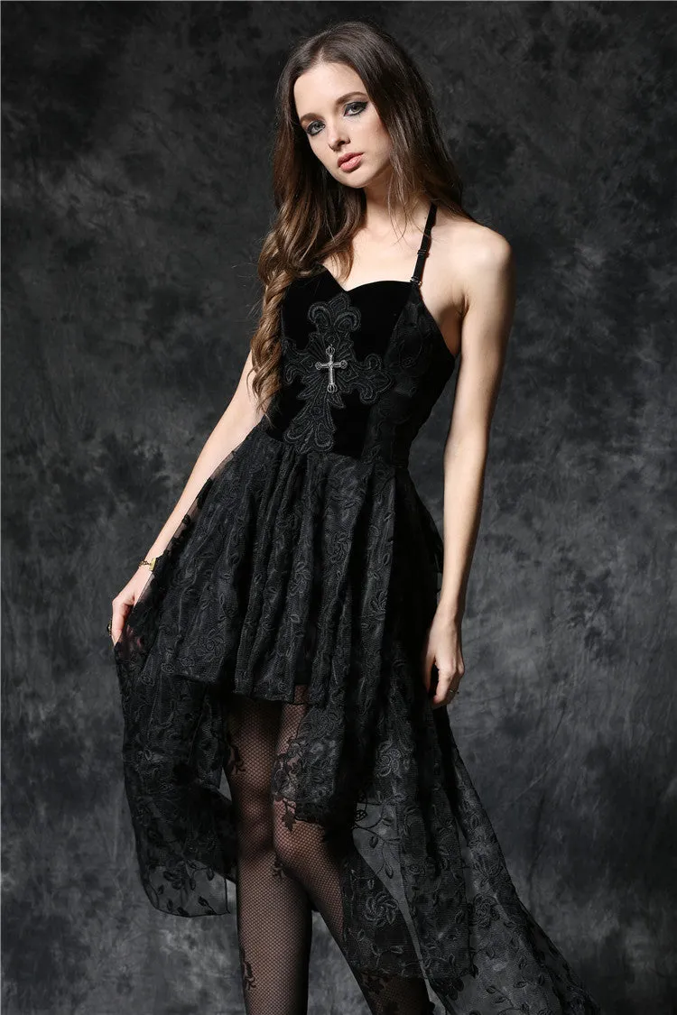 Gothique elegant dead souls cross dress with side long designs DW063