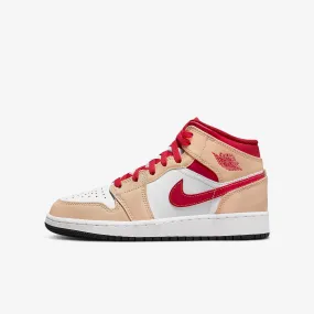 (GS) Air Jordan 1 Mid 'Light Curry Cardinal Red' (2022) 554725-201