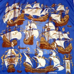 Hermes Silk Scarf Armada 1976 Original issue Rare