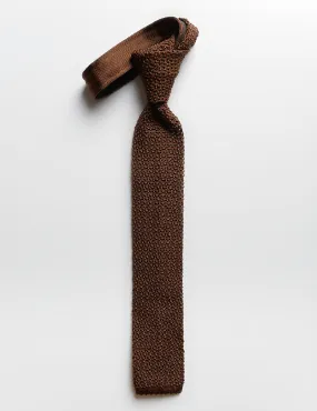 Italian Silk Knit Tie  - Sepia