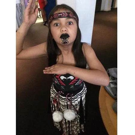 Kapa Haka Girls Costume Set with Poi and Tattoo