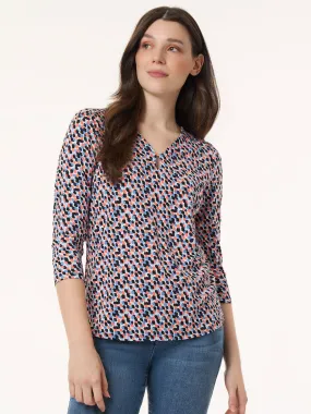 Keyhole Neckline Top, Moss Crepe