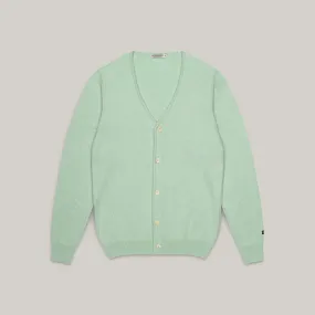 KNICKERBOCKER COTTON BOUCLE CARDIGAN - MINT