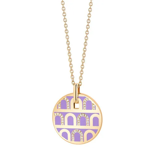 L'Arc de DAVIDOR Pendant GM, 18k Yellow Gold with Lacquered Ceramic and Colonnato Diamonds