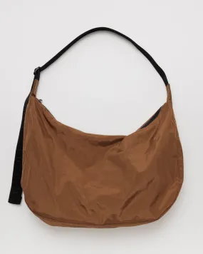 Large Nylon Crescent Bag - Brown