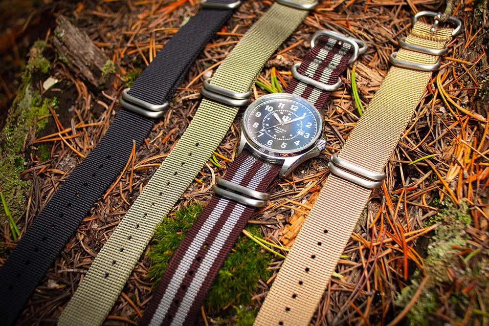 Maroon and Gray ZULU Nylon Strap