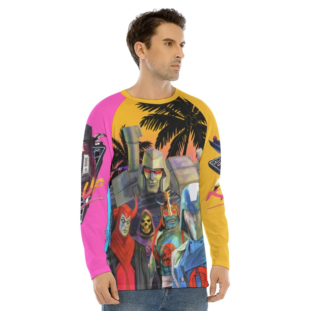 Men's 1980s Cartoon Villains Long Sleeve T-shirt With Raglan Sleeve