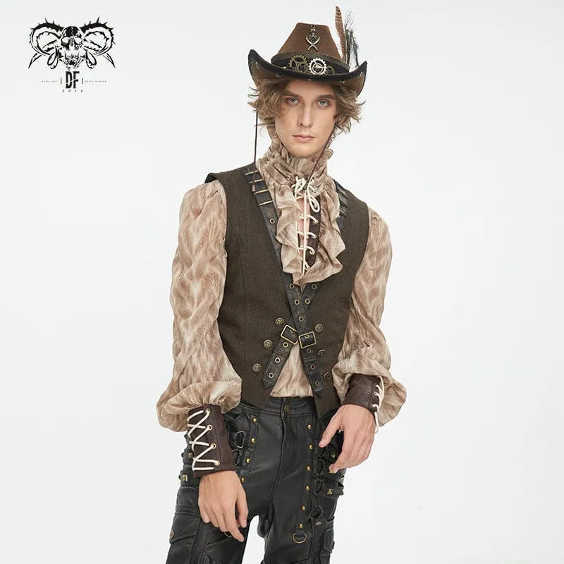 Men's Gothic Skull Feather Cowboy Hat