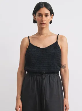 Myra Tank, Organic Cotton Bouclé, Black