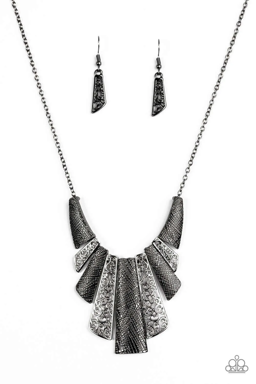 Paparazzi Accessories  - Cave Girl Grotto #N912 Peg- Black Necklace